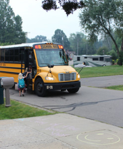 School bus arrives on day 1