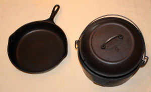 Photo of cast iron pot and pan